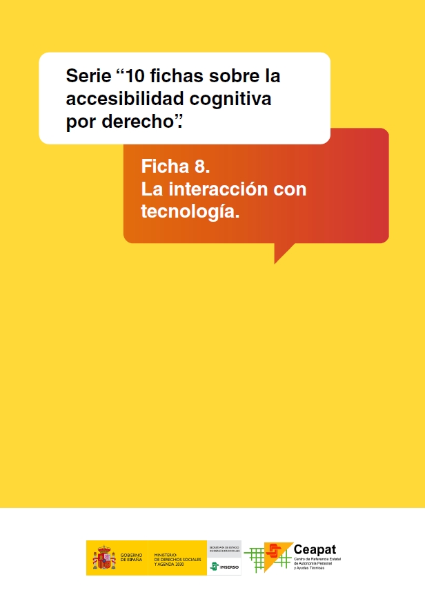 (10 fichas sobre la accesibilidad cognitiva por derecho) La interacción con tecnología