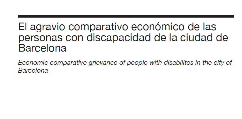 El agravio comparativo económico de las personas con discapacidad en la ciudad de Barcelona