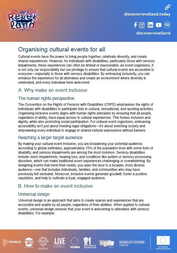 Organising cultural events for all